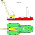 Понтон новый для гусеничного крана РДК-250 плавкран, плавучий кран.